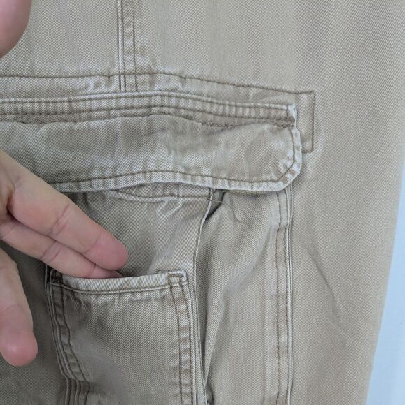 Khaki Cargo Pants 34 X 30 Vintage Y2K Gorpcore Utility Skater Wide Paratrooper - Picture 7 of 13